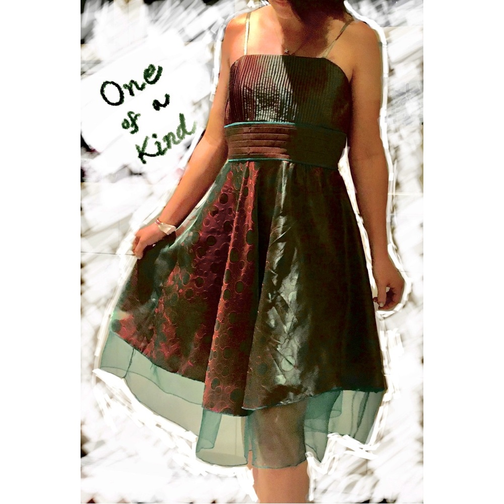 ✨One of a Kind✨Strappy Iridescent Cocktail Party Dress.Original Design.Hand Sewn - Picture 1 of 5